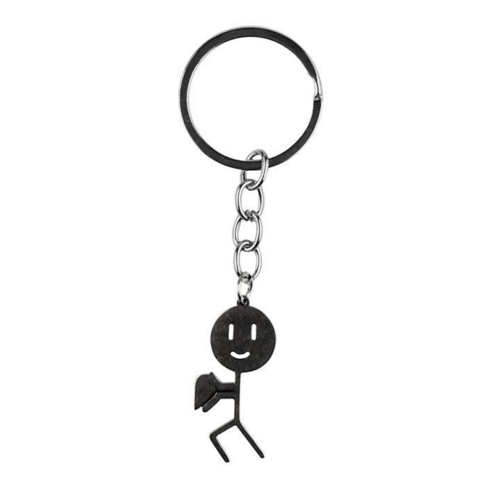 Металлический брелок Stickman для ключей, Silver
