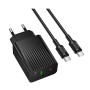Сетевое зарядное устройство Borofone BAS74A USB QC3.0 / Type-C PD20W with cable, Black
