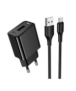 Мережевий зарядний пристрій Hoco CS91A USB 10.5W with cable USB to Type-C, Black