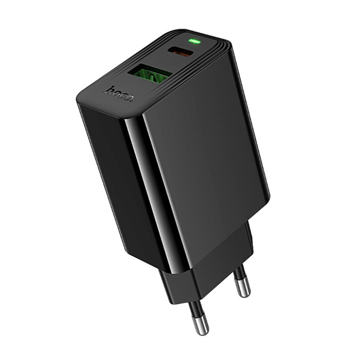 Мережевий зарядний пристрій Hoco CS95A USB QC3.0 / Type-C PD30W, Black