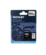 Карта Памяти Patriot LX Series MicroSDXC (UHS-1) 64Gb 10 Class & Adapter, Black