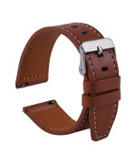 Ремешок 20mm Leather strap with straight tip для Samsung / Amazfit / Huawei, Brown