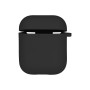 Чехол Silicone Case with microfibra для Airpods 1 / 2, Black