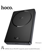 Зовнішній акумулятор Power Bank Hoco DB98A Type-C PD20W / Qi 15W 10000mAh, Black