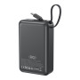 Внешний аккумулятор Power Bank XO PR267 65W с кабелем Type-C 20000mAh, Gray