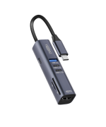 USB - хаб YOKI Pocket Pro YK-HPP3CACH1 7 в 1 Type-C PD100W / USB 3.0 / HDMI / SD / TF, Grey