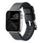 Ремешок Leather - Silicone для Watch 38 / 40 / 41 mm, Black-Silver