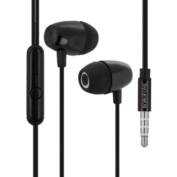 Проводные вакуумные наушники Borofone BM57 Platinum, Black