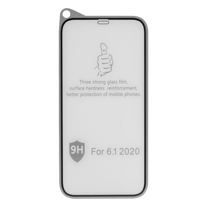 Защитное стекло 9H Design для Apple iPhone 12 / 12 Pro, Black
