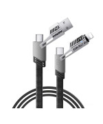 Дата - кабель USB Remax RC-C189 3 в 1 Lightning / Type-C 65W, Black