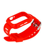 Ремешок Silicone Shine для Apple Watch 44mm + Protect Case, Red