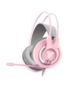 Накладные игровые наушники Fantech HG20 Chief II с RGB подсветкой, Pink