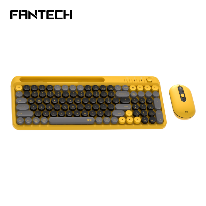 Комплект беспроводная клавиатура и мыша Fantech Go WK899 MOCHI, Black-Yellow