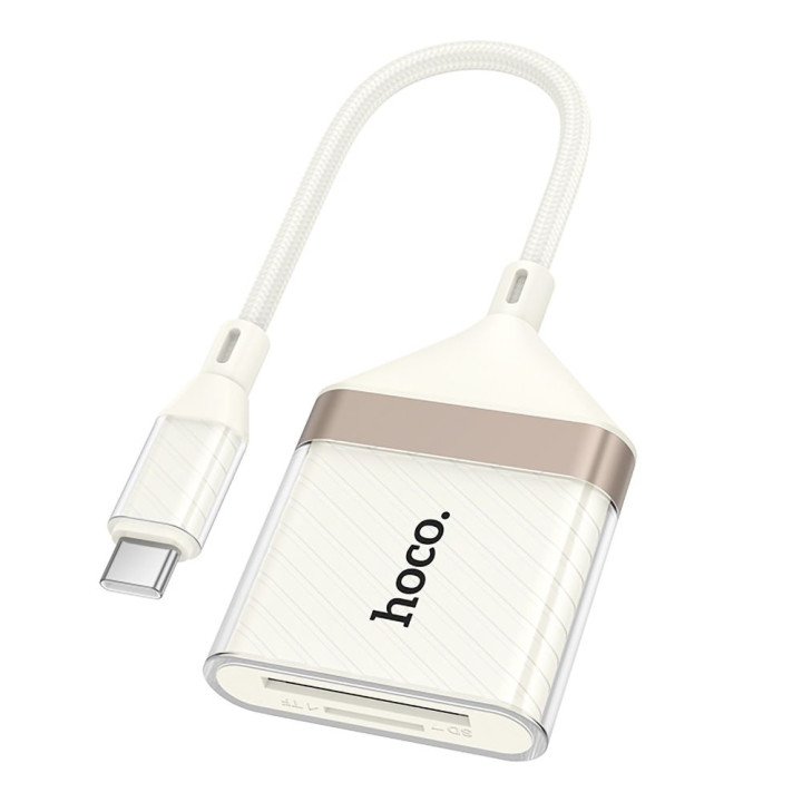 Переходник Hoco UA40A 2-in-1 Card Reader Type-C, Apricot