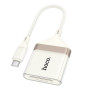 Переходник Hoco UA40A 2-in-1 Card Reader Type-C, Apricot