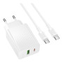 Сетевое зарядное устройство Borofone BAS76A Type-C PD30W / USB QC3.0 with cable Type-C to Type-C, White