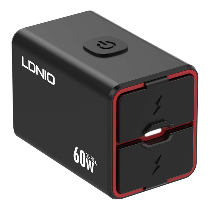 Зарядний пристрій для автомобілів та мотоциклів LDNIO C108 60W, Black
