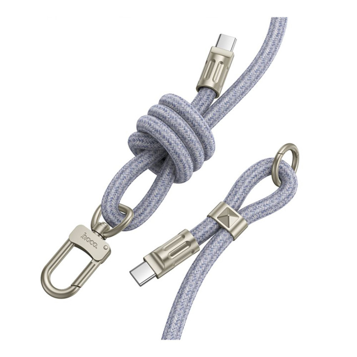 Кабель - брелок Hoco GH7 Type-C to Type-C 60W 1.8m, Blue