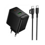Сетевое зарядное устройство Borofone BAS17A Type-C PD65W / USB QC3.0 with cable, Black