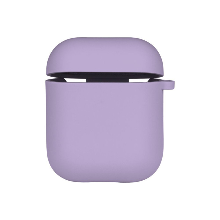 Чехол футляр Silicone Case with microfibra для Airpods 1/2, Elegant purple