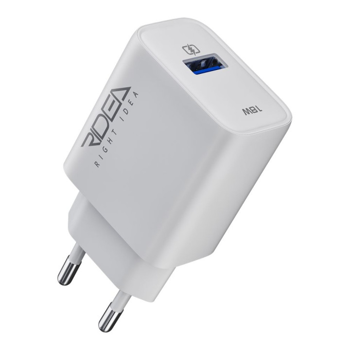 Мережевий Зарядний Пристрій Ridea RW-18120 Rapid USB QC 18W, White