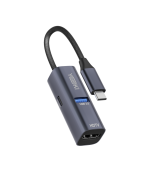 USB - хаб YOKI Pocket Mini YK-HPMCAH1 3 в 1 HDMI 4K / USB 3.0 / Type-C PD100W, Grey