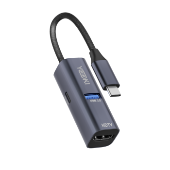 USB - хаб YOKI Pocket Mini YK-HPMCAH1 3 в 1 HDMI 4K / USB 3.0 / Type-C PD100W, Grey