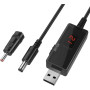 Кабель USB to DC для роутера з 5v на 9V/12V 5.5х2.1/3.5x1.35mm з перемикачем, Black
