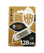 USB Flash Drive 3.0 Hi-Rali Shuttle 128GB Plug & Play, Steel