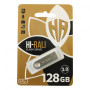 USB Flash Drive 3.0 Hi-Rali Shuttle 128GB Plug & Play, Steel