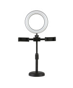 Кільцева USB лампа з двома тримачами для смартфонів, Black
