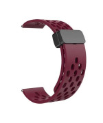 Ремешок Silicone 20mm With Magnetic для Samsung / Amazfit / Huawei, Wine Red