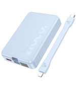 Портативная мобильная батарея Power Bank Hoco Q24 22.5W / PD20W with cable and magnetic 10000mAh, Blue