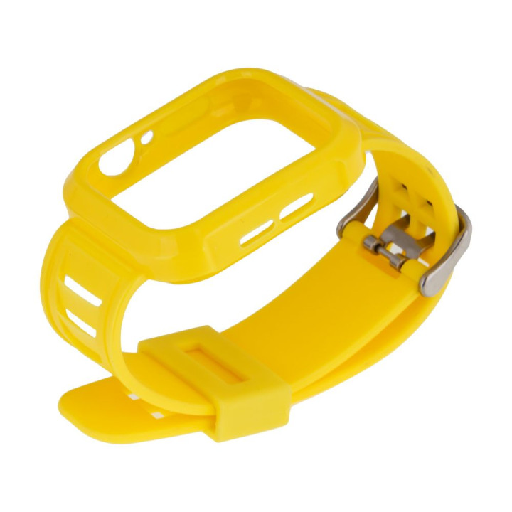 Ремешок Silicone Shine для Apple Watch 44mm + Protect Case, Yellow