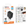 Мережевий зарядний пристрій Borofone BAS16A Type-C PD45W / USB QC3.0 with cable, Black