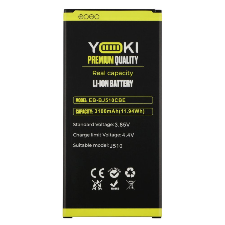 Акумулятор Yoki EB-BJ510CBE для Samsung Galaxy J5 2016 3100mAh