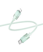 Data-Кабель Hoco U132 PD27W 3A Type-C to Lightning 1.2m, Green