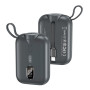 Внешний аккумулятор Power Bank XO PR260 Type-C cable digital fast charger 20W 10000mAh, Black