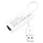 Переходник Hoco UA22 USB to Ethernet adapter (100 Mbps), White