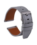 Ремінець 20mm Leather strap with straight tip для Samsung / Amazfit / Huawei, Light Grey