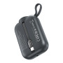 Внешний аккумулятор Power Bank XO PR260 Type-C cable digital fast charger 20W 10000mAh, Black