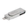 USB флешка OTG T&G Metal 007 3&1 Lightning + Android 8gb, Steel