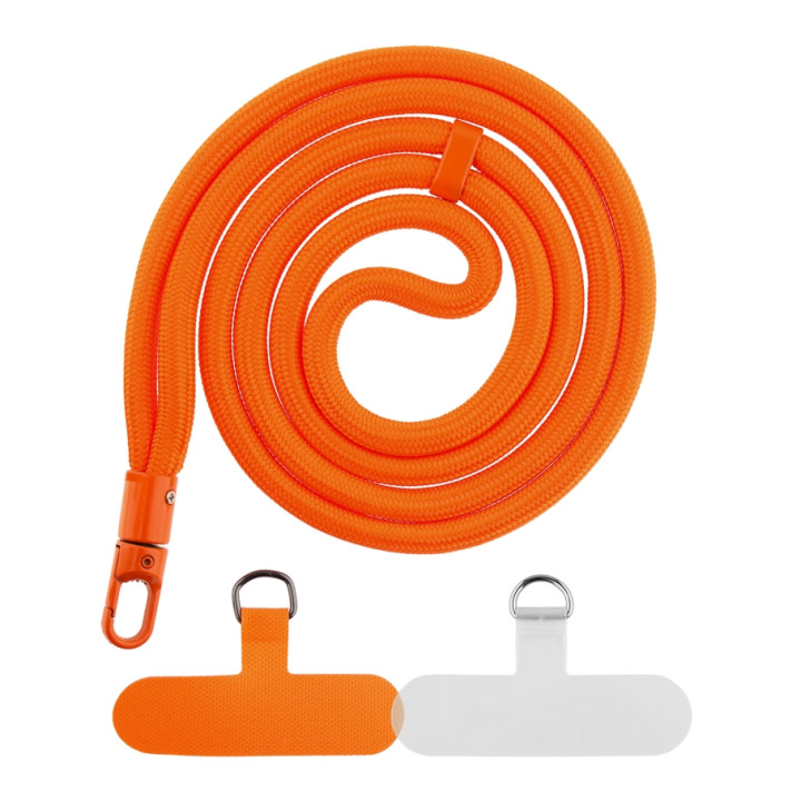 Шнурок для чохла з карабіном на шию 120 cm, Orange