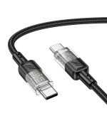 USB Кабель Hoco U129 60W 3A Type-C to Type-C 1.2m, Black