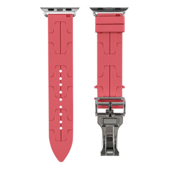 Ремешок Silicone Hermes для Watch 42 / 44 / 45 / 49 mm, Bright Red