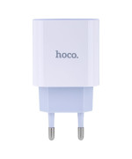 Мережевий Зарядний Пристрій Hoco C76A Type-C PD 20W Cable Type-C to Lightning 3A, White