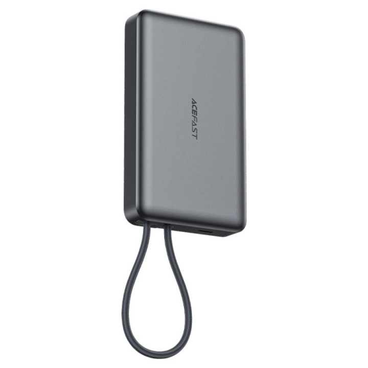 Внешний аккумулятор Power Bank с беспроводной зарядкой AceFast M18 Type-C PD20W with cable 10000mAh, Black