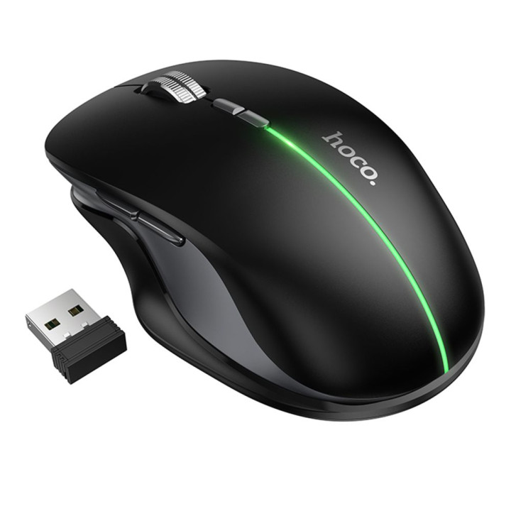Беспроводная Bluetooth мышь Hoco GM40 Dixon RGB dual-mode (rechargeable version), Black