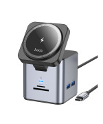 Док-станция Hoco HB49 HD / USB3.0 / SD / TF / RJ45 Wireless 15W, Gray