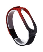 Ремешок Milanese Loop Gradient для Xiaomi Mi Band 5, Red-Black